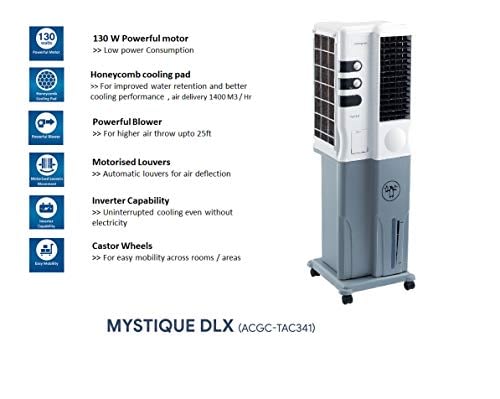 crompton mystique dlx 34 ltrs tower air cooler